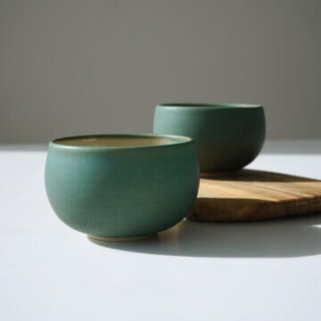 Matcha Bowl / Teabowl in matte green blue