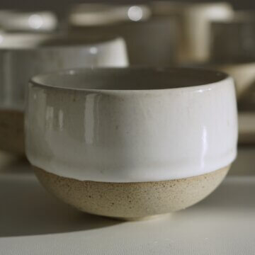 Matcha/Teeschale mit Fußring - Grau