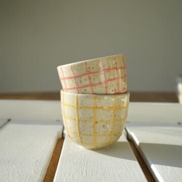 set of two espresso cups checks