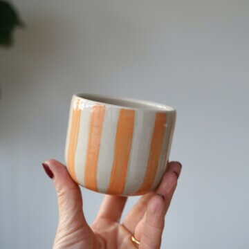 cup with stripes orange