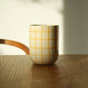 Vase gelbe Karos