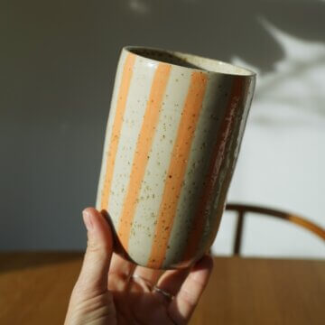 Vase orange Streifen